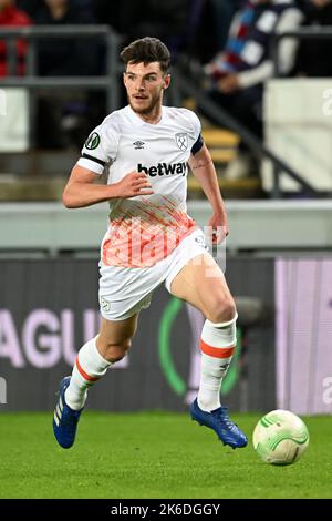 BRÜSSEL - Declan Rice vom FC West Ham United während des UEFA Conference League-Spiels zwischen RSC Anderlecht und dem FC West Ham United am 6. Oktober 2022 im Lotto Park-Stadion in Brüssel, Belgien. ANP | Dutch Height | Gerrit van Keulen Stockfoto