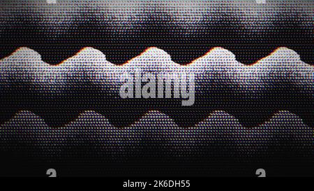 Wellig dynamischer Cyberpunk schlechter tv-Effekt, lauter psychedelisch schillernder Hintergrund. Stockfoto