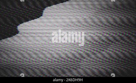 Noisy Dynamic Cyberpunk schlechter tv-Effekt, psychedelischer schwarz-weißer Hintergrund. Stockfoto