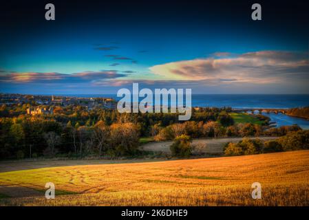 banff blickt vom Montcoffer macduff aberdeenshire schottland. Stockfoto