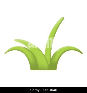 Grünes Gras isoliert auf weißem Hintergrund. 3D Vektorgrafik Stock Vektor