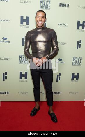 Michael Gunning bei der Eröffnungsnacht von Ramberts Peaky Blinders: The Redemption of Thomas Shelby im Troubadour Wembley Park Theatre in London. Bilddatum: Donnerstag, 13. Oktober 2022. Stockfoto