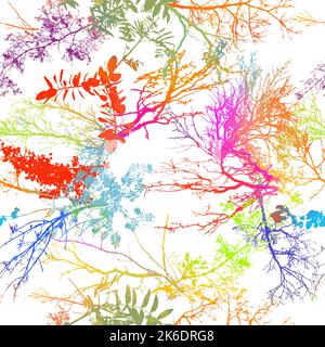 Nahtlose Muster mehrfarbigen Baumzweige. Vektorgrafik Stock Vektor