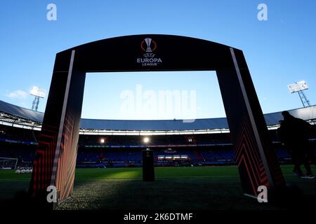 Rotterdam, Niederlande.13. Oktober 2022, Rotterdam, Niederlande.13. Oktober 2022, Rotterdam - Gesamtansicht während des Spiels zwischen Feyenoord gegen FC Midtjylland im Stadion Feijenoord De Kuip am 13. Oktober 2022 in Rotterdam, Niederlande. (Box zu Box Pictures/Tom Bode) Stockfoto