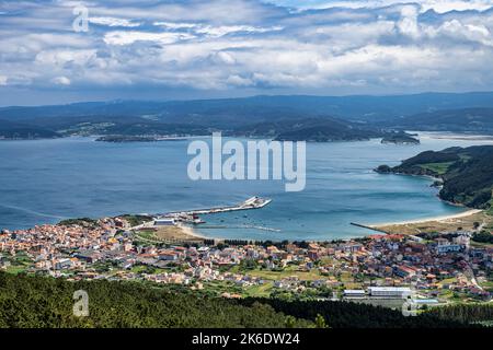 Malerisches galizisches Panorama entlang der Straße nach San Andres de Teixido, Einer Provinz Coruna, Galizien. Ruta de la Miradores, Spanien Stockfoto