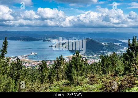 Malerisches galizisches Panorama entlang der Straße nach San Andres de Teixido, Einer Provinz Coruna, Galizien. Ruta de la Miradores in Cabo Ortegal, Spanien Stockfoto