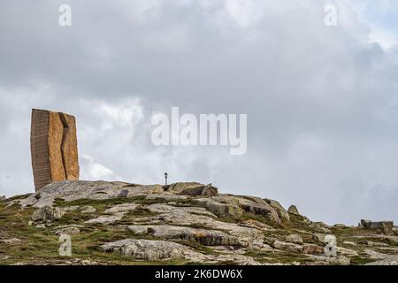 Gedenkstätte für die Öltankerkatastrophe mit dem Titel A Ferida in Muxia, Costa da Morte, Galicien in Spanien Stockfoto