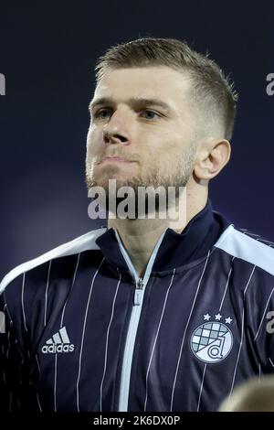 ZAGREB, KROATIEN - 11. OKTOBER: Stefan Ristovski von Dinamo Zagreb vor dem UEFA Champions League-Spiel der Gruppe E zwischen Dinamo Zagreb und dem FC Salzburg im Stadion Maksimir am 11. Oktober 2022 in Zagreb, Kroatien. Foto: Igor Kralj/PIXSELL Stockfoto