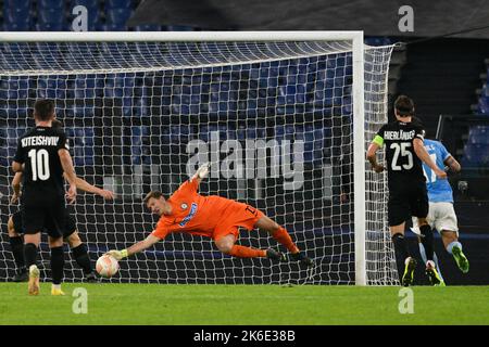 Rom, Italien. 13. Oktober 2022. Jorg Siebenhandl (Sturm Graz) beim Fußballspiel der UEFA Europa League 2022-2023 zwischen SS Lazio und Sturm Graz am 13. Oktober 2022 im Olympiastadion in Rom. Kredit: Unabhängige Fotoagentur/Alamy Live Nachrichten Stockfoto