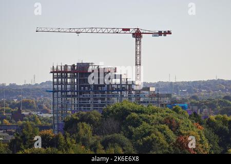 Springwell Gardens Apartments im Bau im Stadtzentrum von Leeds Stockfoto