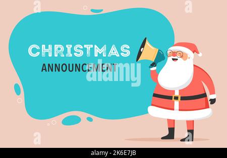Weihnachtsankündigungen Konzeptdesign mit dem Weihnachtsmann Stock Vektor