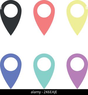 Zeigersymbol. Positionssymbol. GPS-Positionssymbol. Stock Vektor