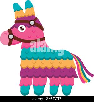 Isolierte farbige Esel Pinata Symbol Vektor Stock Vektor