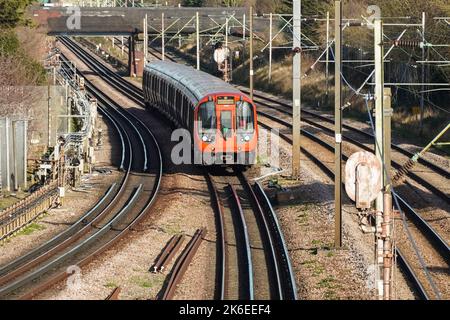 London Underground District Line, London England Vereinigtes Königreich Stockfoto