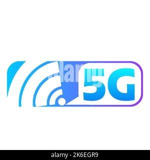 5G Vektorsymbol. Abbildung der Informationstechnik für drahtlose Internetverbindungen der 5.. Generation Stock Vektor