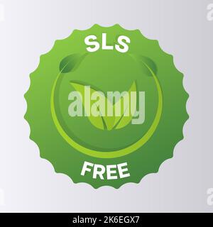 Grünes Symbol mit Schild sls frei. SLS frei auf weißem Hintergrund Stock Vektor
