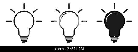 Lampensymbole eingestellt. Idea Lampe Icon Kollektion. Flacher Style Stock Vektor