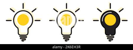 Lampensymbole eingestellt. Idea Lampe Icon Kollektion. Flacher Style Stock Vektor