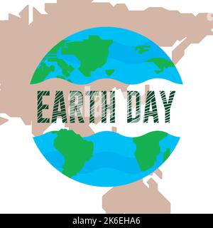 Erdplanet mit Text Erdtag Poster Vektor Stock Vektor