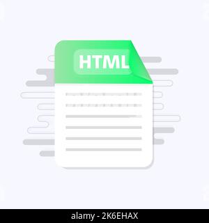 Symbol für HTML-Datei. Grafik-Illustration in flachem Design. Vektor-HTML-Symbol Stock Vektor