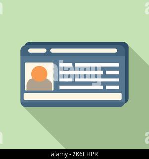 Flacher Vektor des ID-Kartensymbols. Namensidentität. Bürozugang Stock Vektor