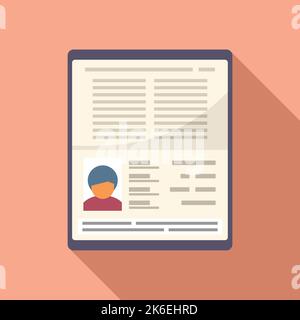 Flacher Vektor für ID-Karten-Emblem. Fotoidentität. Bürozugang Stock Vektor