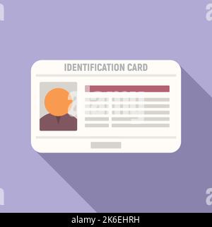 Flacher Vektor für ID-Karten-Identifikationssymbol. Fotoidentität. Office-Tag Stock Vektor