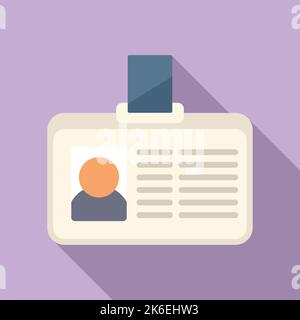 Flacher Vektor für ID-Karten-Tag-Symbol. Zugriff auf Fotos. Vorlage übergeben Stock Vektor