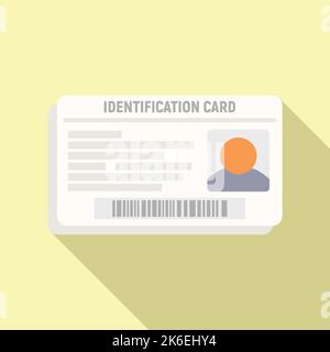 Flacher Vektor für das Symbol für den Zugriff auf die ID-Karte. Namensidentität. Büroausweis Stock Vektor