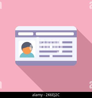 Flacher Vektor mit Schlüsselband-id-Kartensymbol. Zugangsausweis. Fotovorlage Stock Vektor