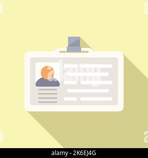 Flacher Vektor für Corporate id-Kartensymbol. Namensidentität. Zugang zum Ausweis Stock Vektor