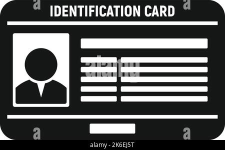 Symbol für ID-Karten einfacher Vektor. Fotoidentität. Office-Tag Stock Vektor