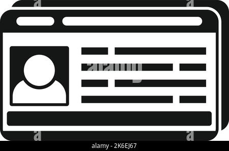 ID-Kartensymbol einfacher Vektor. Namensidentität. Bürozugang Stock Vektor