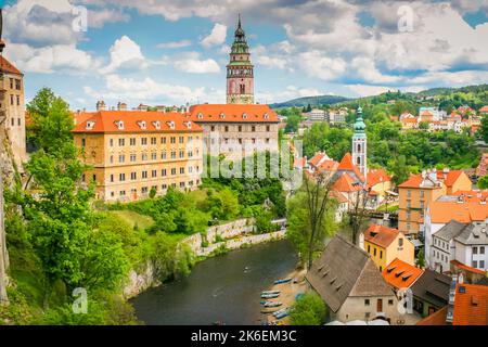Cesky Krumlov historische Altstadt, Südböhmen, Tschechische Republik Stockfoto