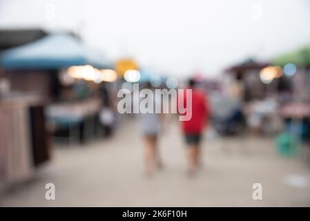 Blur Festival Fußgängerzone Einkaufsstraße für abstrakten Hintergrund. Stockfoto