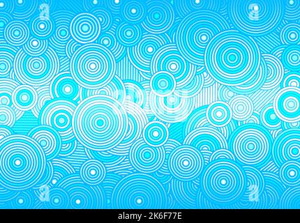 Abstrakte Winterferien Hintergrund mit Kreisen und Linien in verschiedenen Breiten in eisblauer Farbe für Weihnachten und Silvester Feier. Optisch Stock Vektor