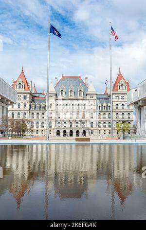 Albany, New York, Vereinigte Staaten von Amerika – 26. April 2017. New York State Capitol Building in Albany, NY. Der Sitz der Regierung des Bundesstaates New York, Stockfoto