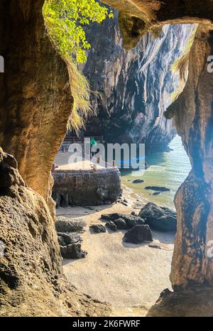 James Bond Island oder Khao Phing Kan oder Ko Ta Pu in Phang Nga, Thailand Stockfoto