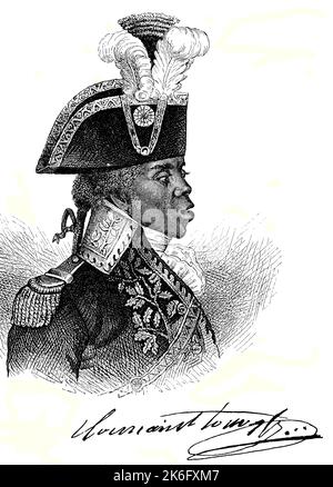 Francois-Dominique Toussaint Louverture (20. Mai 1743 in Cap-Haïtien bis 7. April 1803 im Château de Joux) war ein Führer der Haitianischen Revolution, Haiti, Historisch, digital restaurierte Produktion einer Originalvorlage aus dem 19. Jahrhundert, genaues Originaldatum nicht bekannt / Francois-Dominique Toussaint Louverture (20. Mai 1743 in Cap-Haïtien - 7. April 1803 in Château de Joux) war ein Führer der haitianischen Revolution, Haiti, Historische, digital restaurierte Reproduktion eines Originalkunstwerks aus dem 19.. Jahrhundert, genaues Originaldatum nicht bekannt Stockfoto