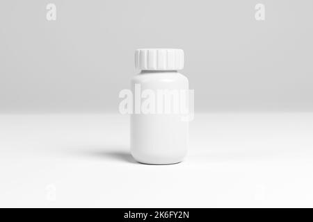 3D Nachbildung von Medizinplastik auf weißem Hintergrund. 3D Abbildung Stockfoto