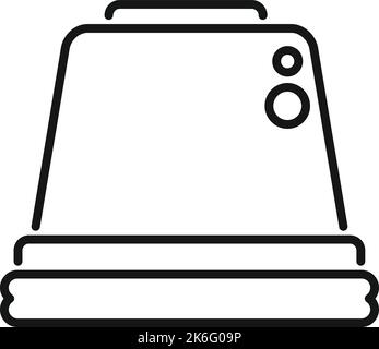 Strichkaffee Kapsel Symbol Umriss Vektor. Cafe Espresso. Aroma trinken Stock Vektor