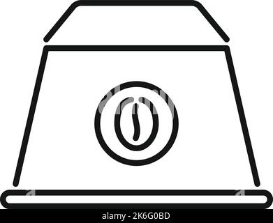 Konturenvektor für das Symbol „Kaffeekapsel“. Espresso-Pad. Tasse Vergnügen Stock Vektor