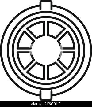 Morgendlicher Kaffee Kapsel Symbol Umriss Vektor. Espresso-Café. Padtasse Stock Vektor