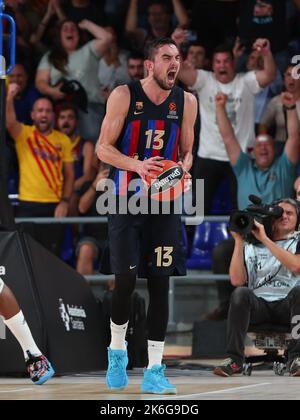 Tomas Satoransky vom FC Barcelona beim EuroLeague-Spiel der Turkish Airlines zwischen dem FC Barcelona und Real Madrid im Palau Blaugrana Stockfoto