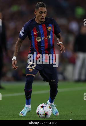 Barcelona, Spanien, 12.. Oktober 2022. Raphinha vom FC Barcelona während des UEFA Champions League-Spiels im Camp Nou, Barcelona. Bildnachweis sollte lauten: Jonathan Moscrop / Sportimage Stockfoto