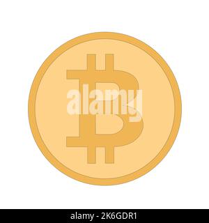 vektordarstellung einer großen Bitcoin-Münze Stock Vektor