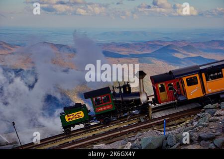 Zahnradbahn, Mt. Washington, New York. Stockfoto