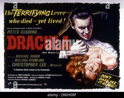 Dracula Horror of Dracula Christopher Lee Poster Stockfoto