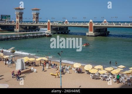 Ägypten, Alexandria, Stanley-Brücke Stockfoto