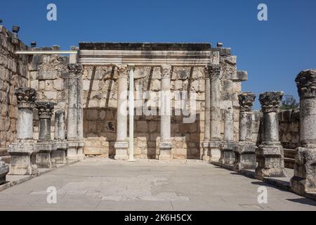 Israel, Galilee, Kapernaum, Synagoge Stockfoto